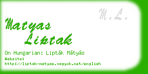 matyas liptak business card